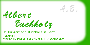 albert buchholz business card
